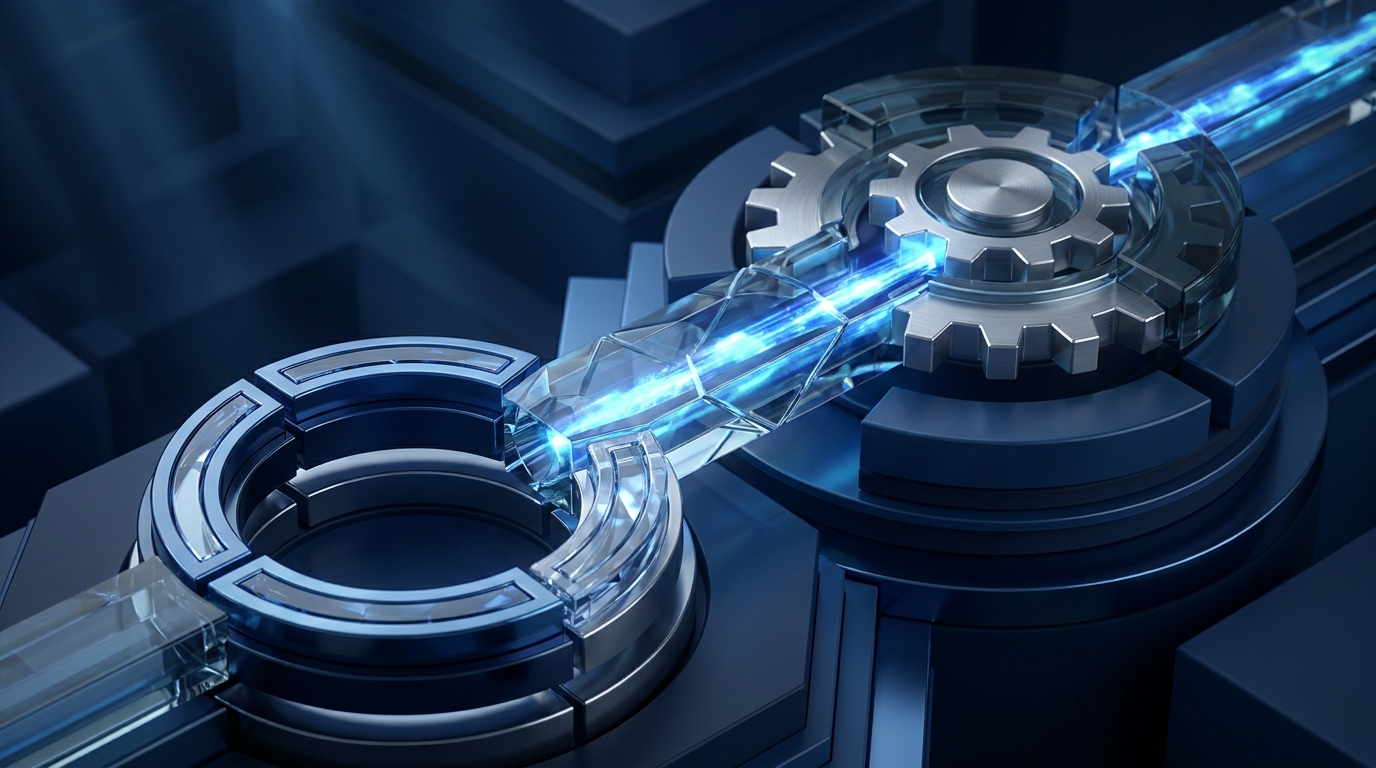 Wire transfer represented as a secure bank-to-bank payment moving through financial settlement infrastructure